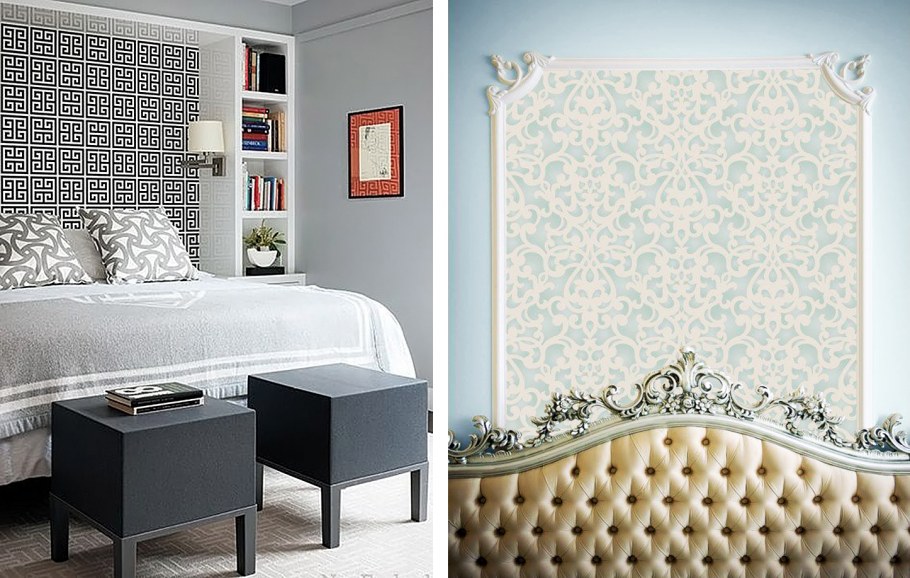 Декор из обоев в рамке