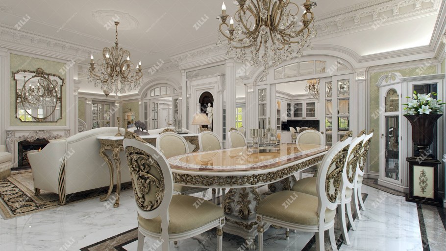 Шикарная столовая в доме