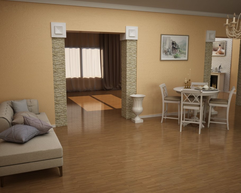 Двери с колоннами и капителями