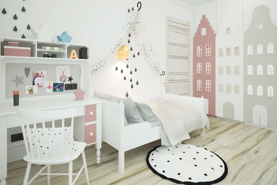 Детская комната в стиле Сканди