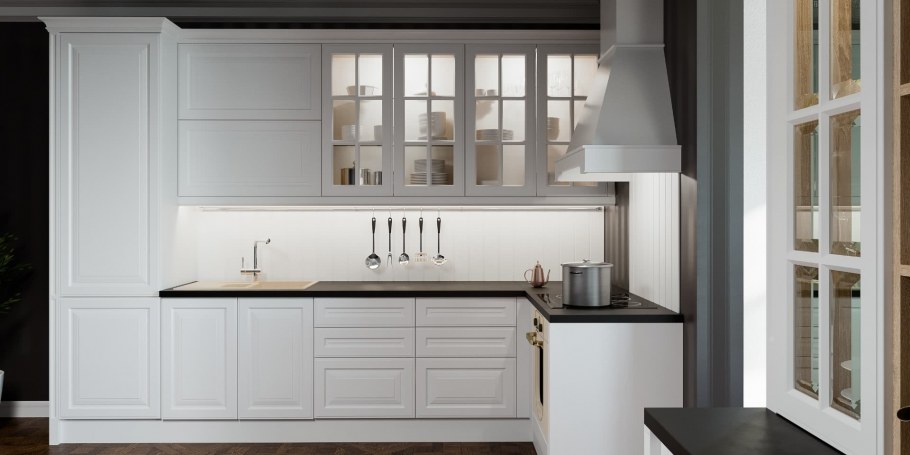 Кухня Роял Вуд голубая патина золото