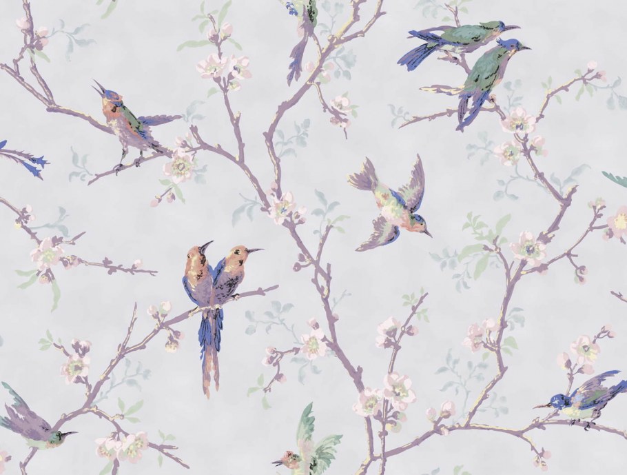 Фреска птицы на ветках