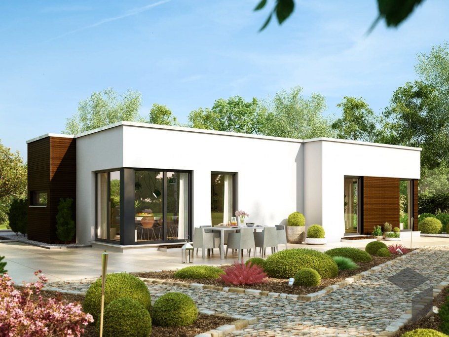 Современный одноэтажный дом в Германии