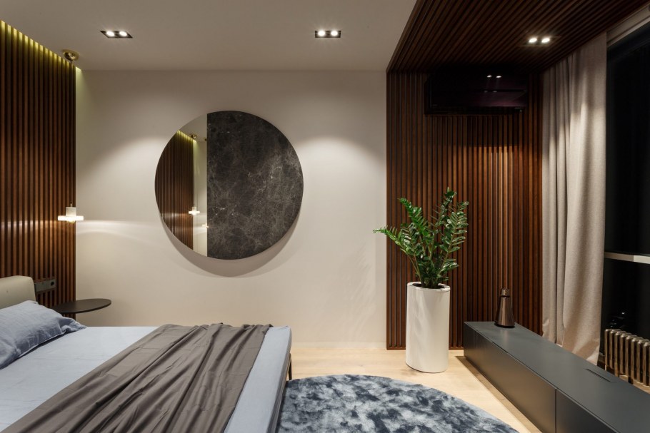 Перегородка для зонирования комнаты в стиле лофт