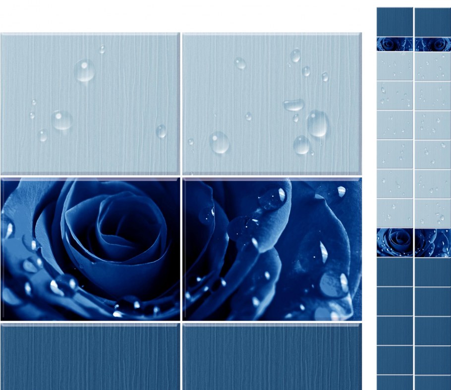 Панель ПВХ unique капли росы синий (0,25м*2,7м*8мм)