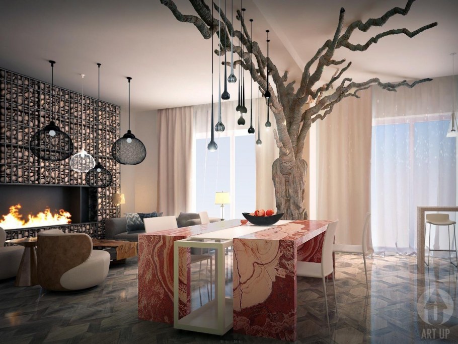 Металлические фермы в интерьере