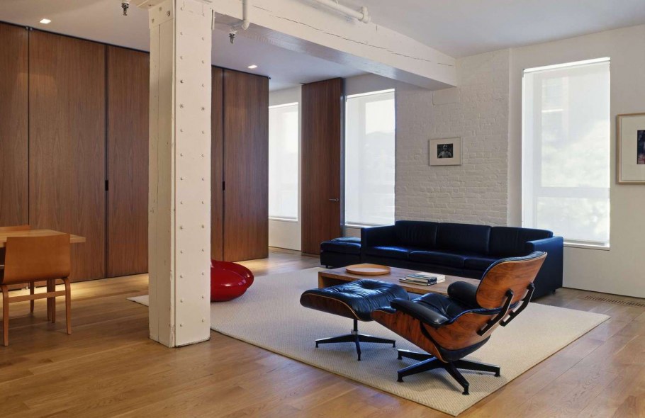 Бетонные колонны в интерьере