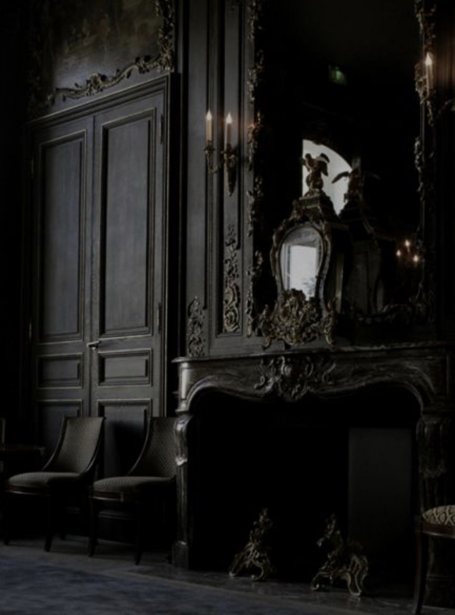 Викторианская Готика интерьер темный спальне