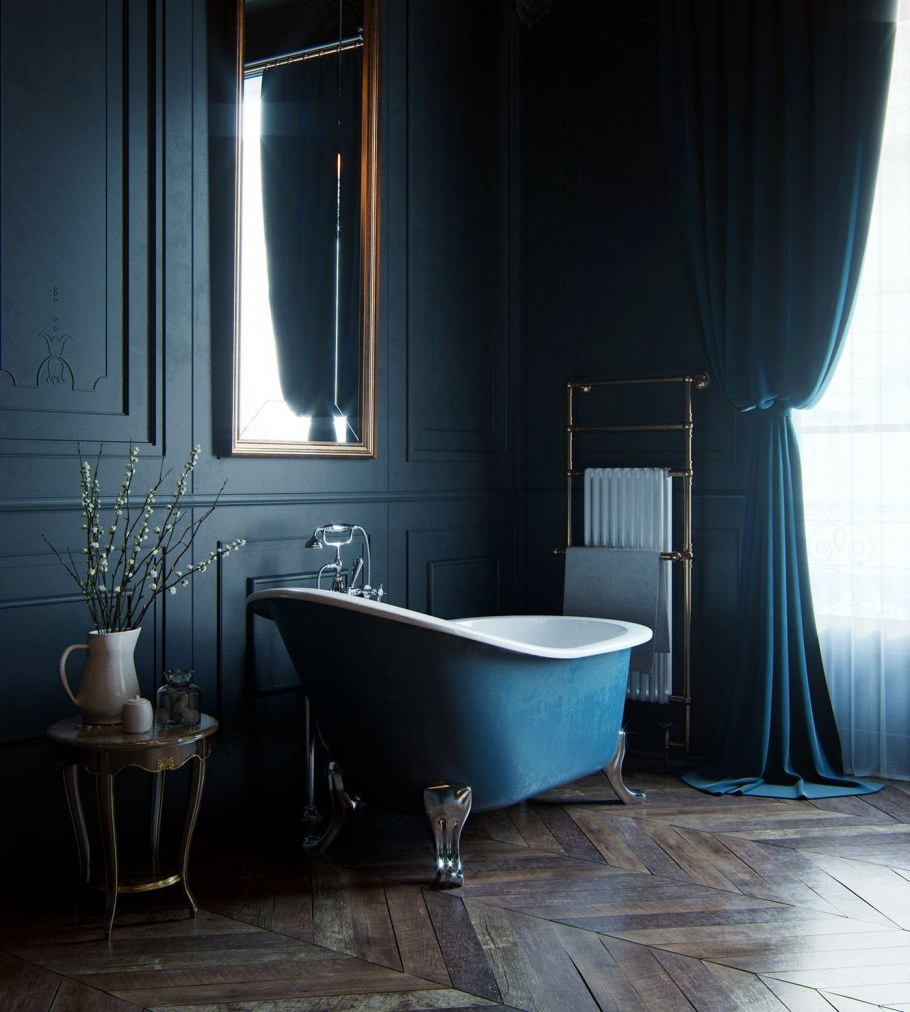 Ванная комната в темном стиле