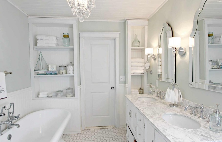 Ванна в стиле белый мрамор