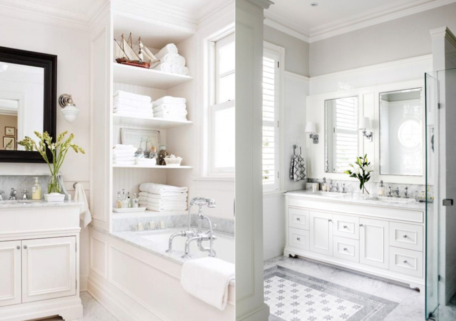 Ванная черный пол белые стены