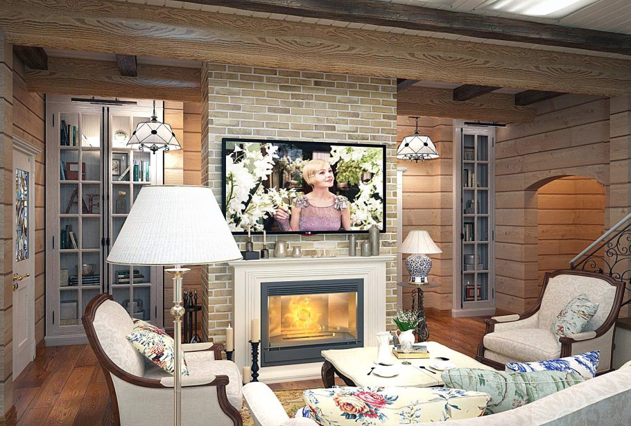 Интерьер деревянного дома