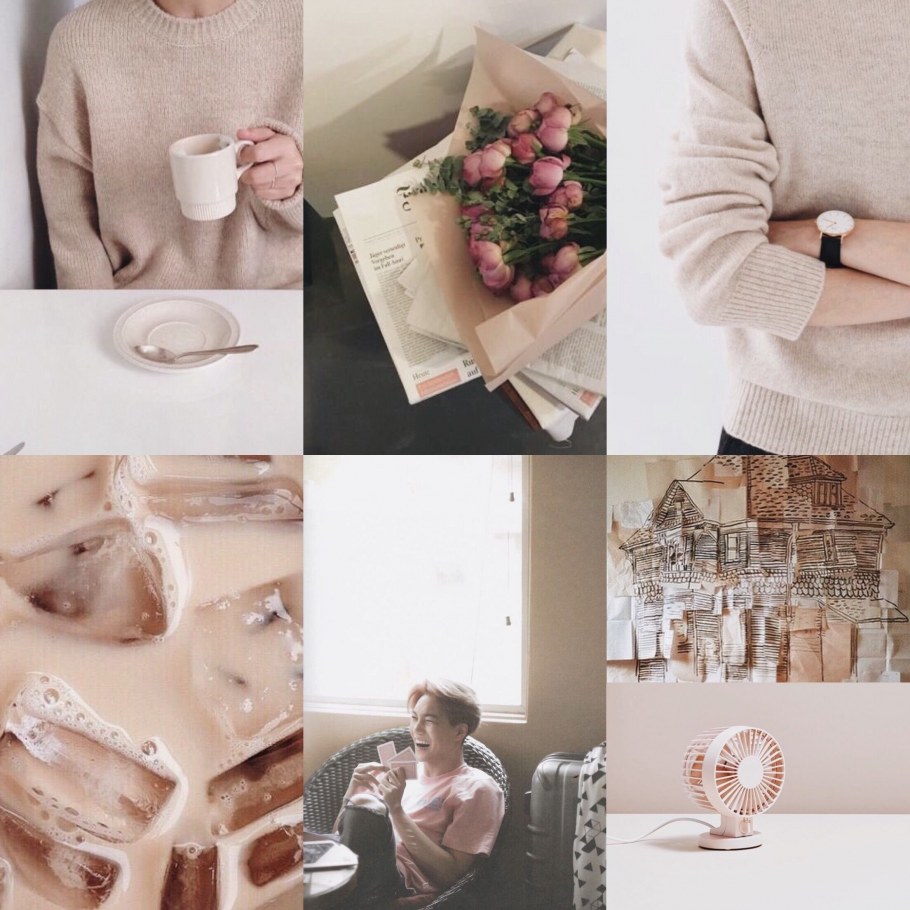 Эстетика коллаж бежевый