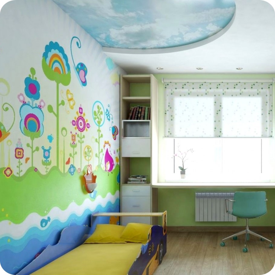 Потолок в детской 10 кв