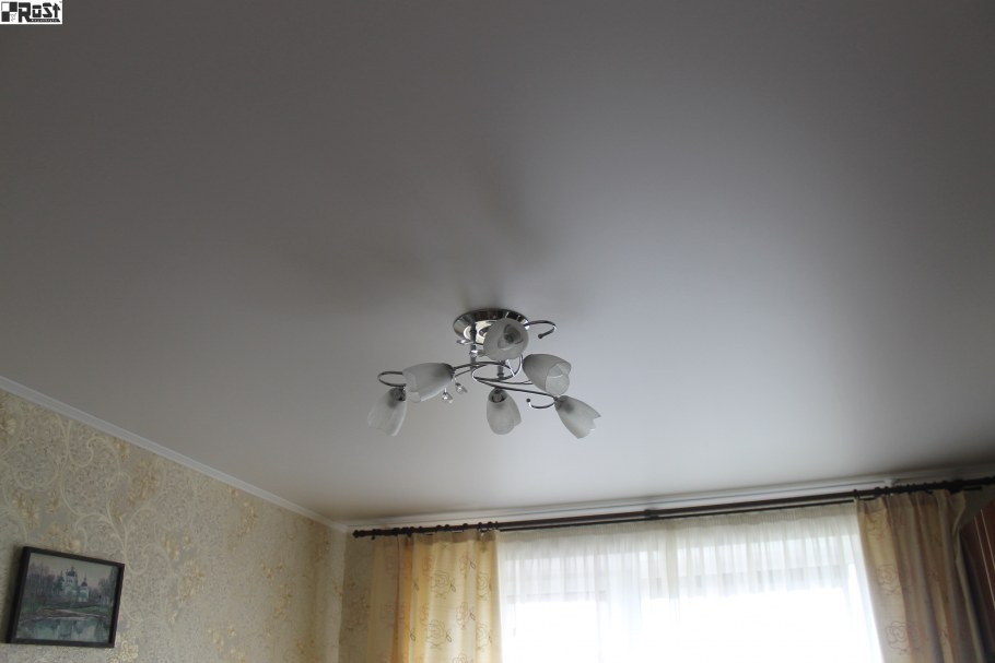 Натяжной потолок белый матовый