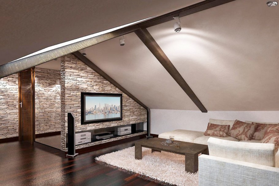 Интерьер мансарды