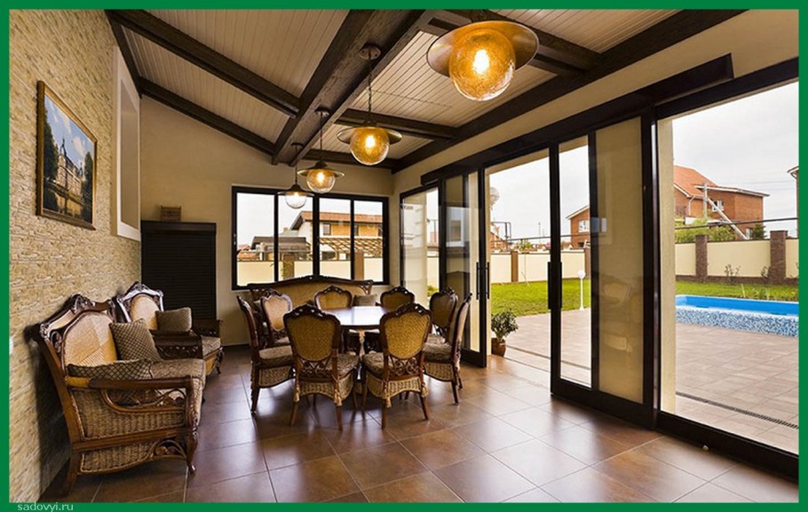 Освещение веранды в частном доме