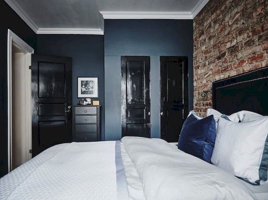 Спальня синий лофт