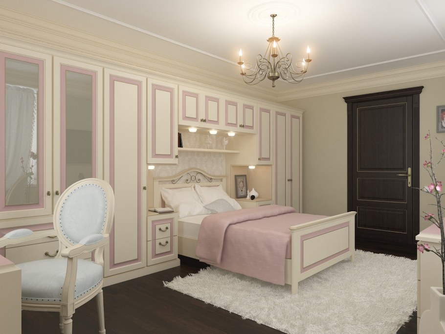 Спальня для девочки подростка в классическом стиле