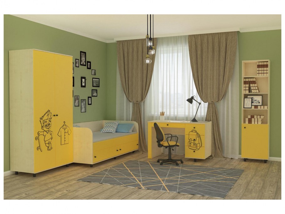 Желтая мебель в детской
