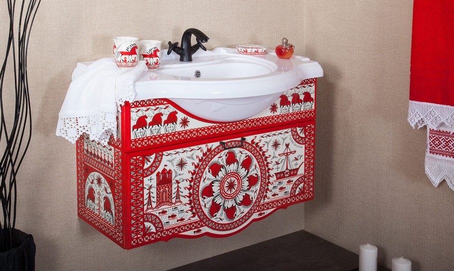 Ванная в русском народном стиле