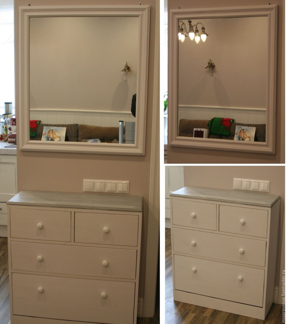 Галошница с зеркалом в прихожую