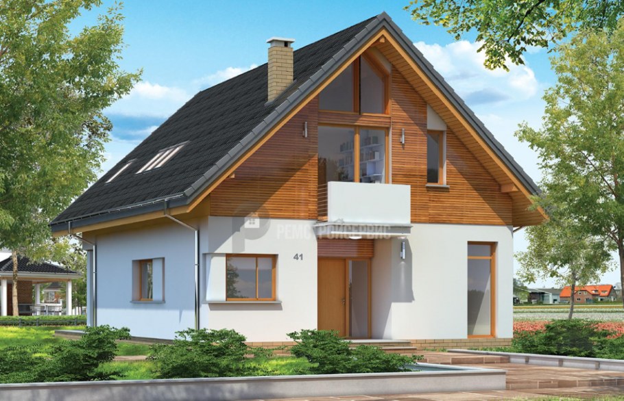 Домик с двускатной крышей