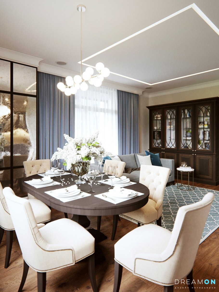 Обеденная зона с круглым столом
