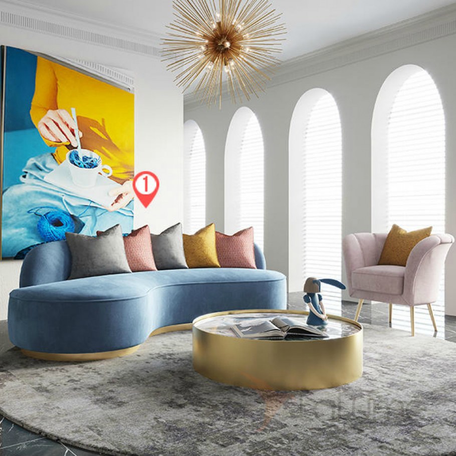 Модульный диван коричневый