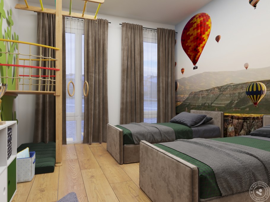 Узкая комната для двоих подростков