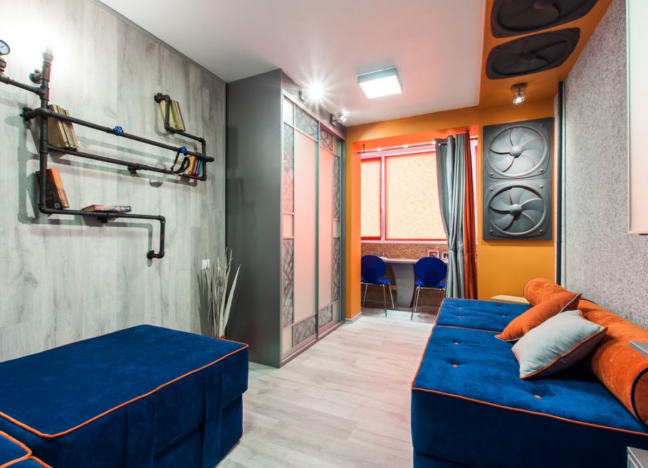 Планировка детской комнаты с балконом