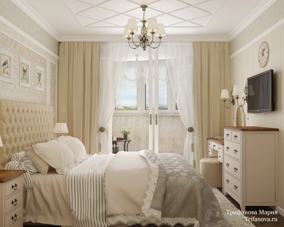 Спальня в нежных тонах