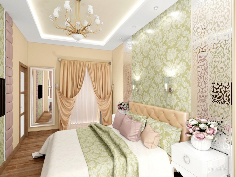Спальня в пастельных тонах