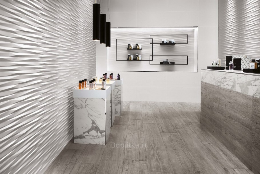 Atlas Concorde 3d Wall Dune White Matt 40x80