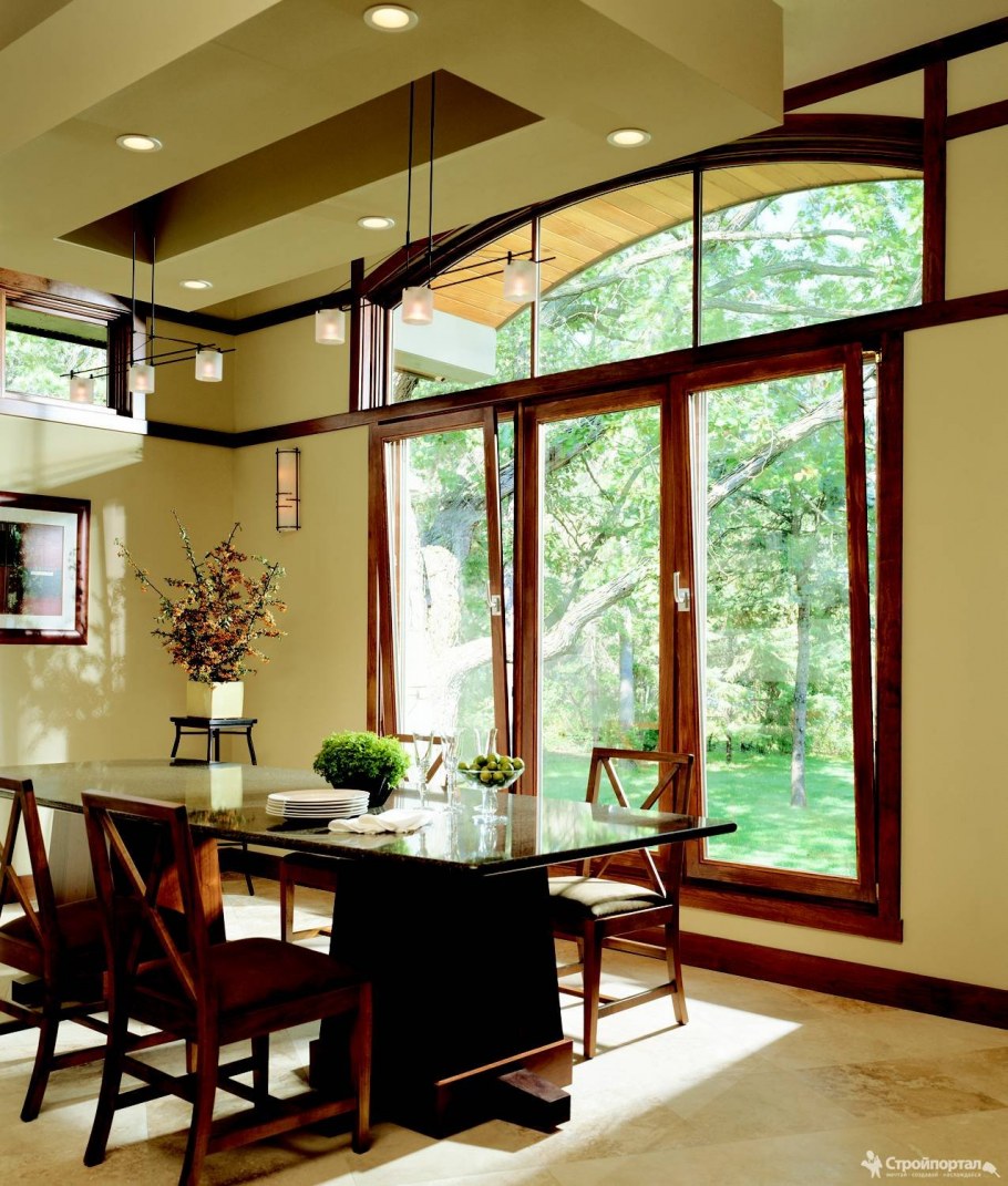 Красивые окна в коттедже