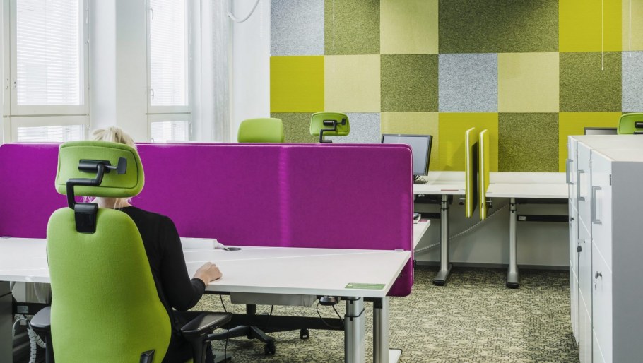 Офис салатовые стены