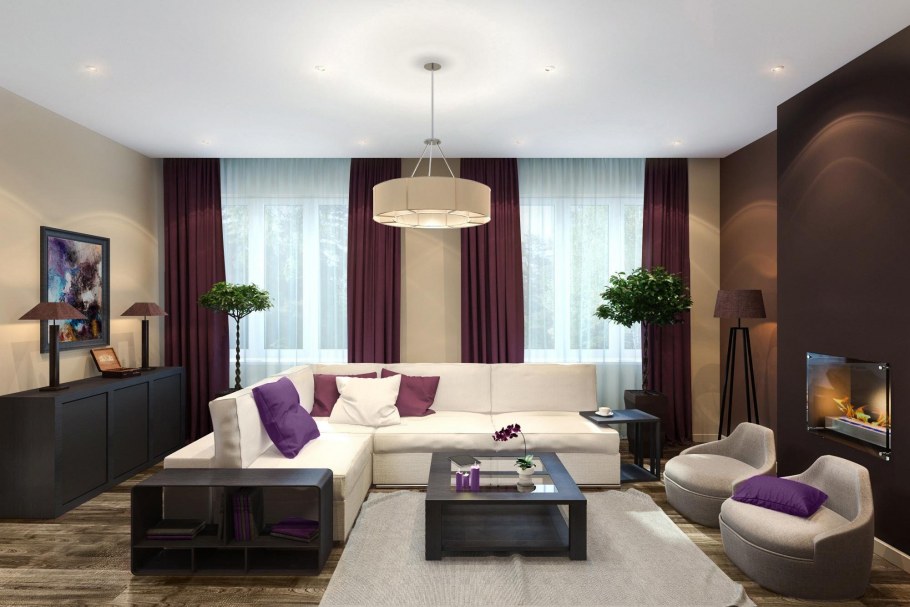 Визуализация гостиной в доме