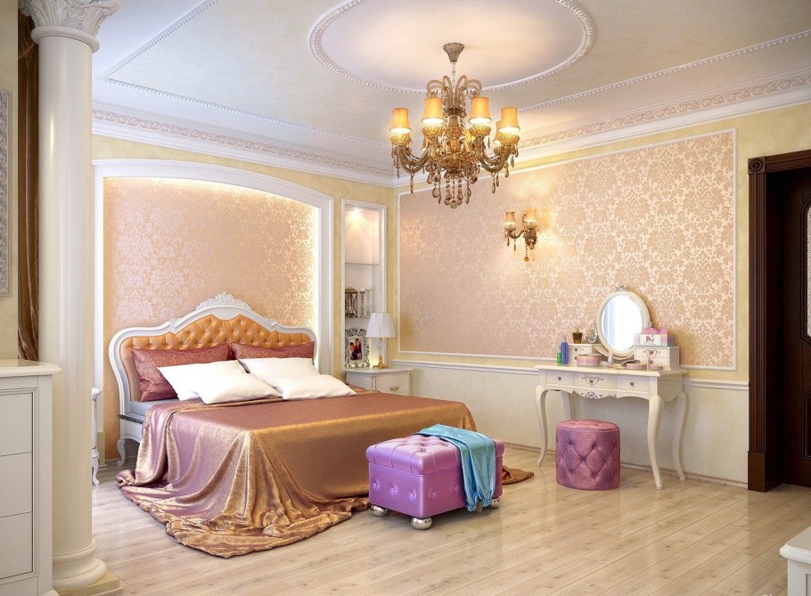 Спальня арт деко в светлых тонах