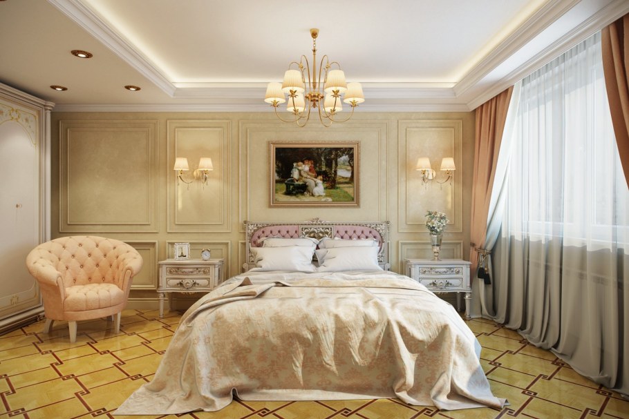 Лепнина в спальне