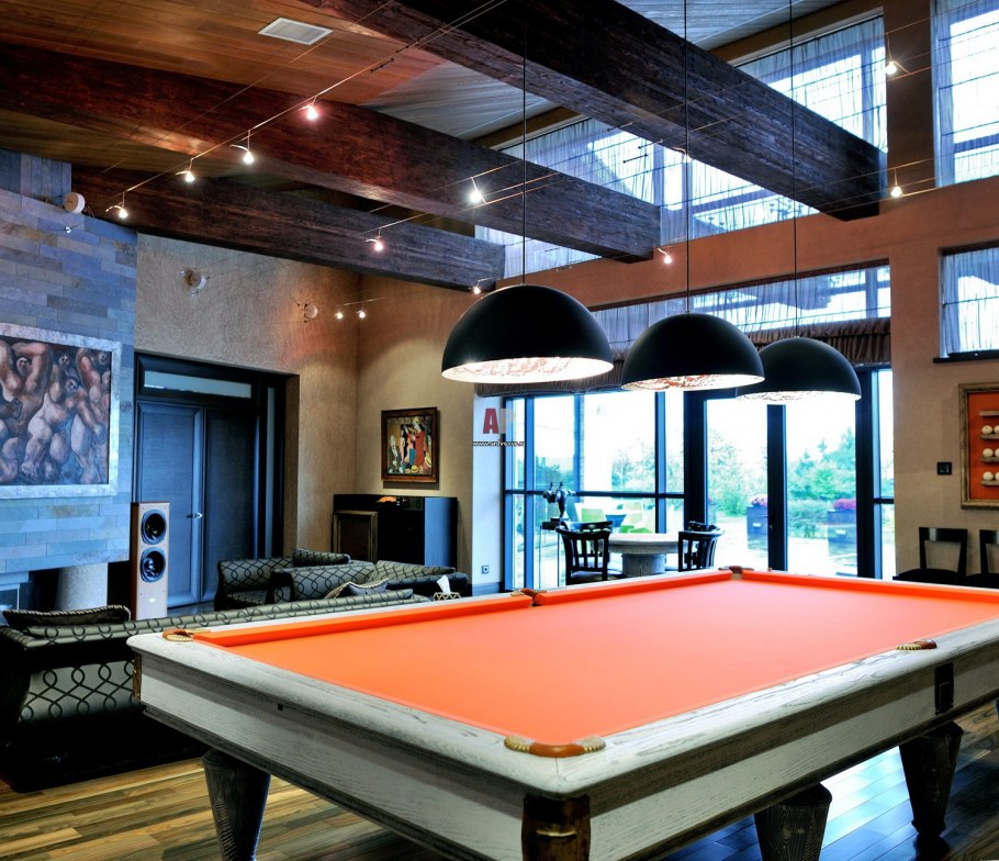 Отделка бильярдной комнаты