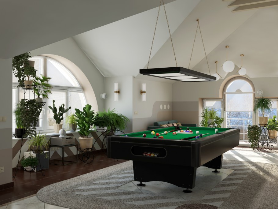 Бильярд на мансарде