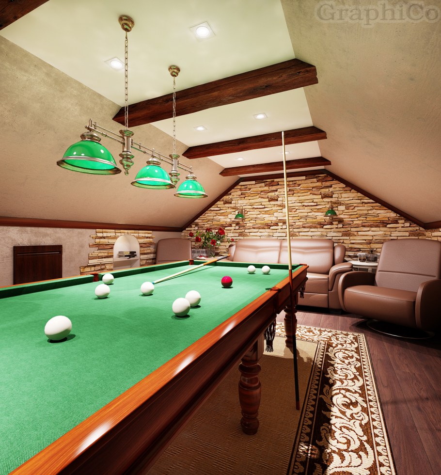 Бильярдная интерьер