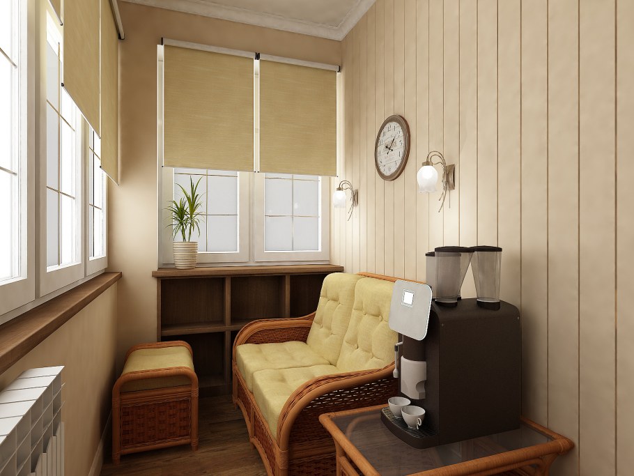 Балкон в светлых тонах