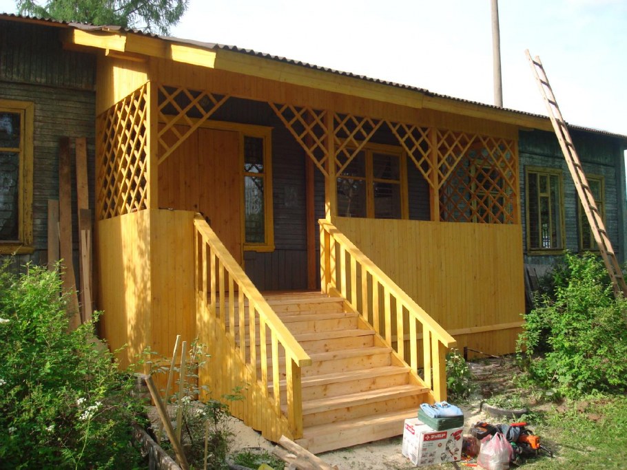 Внутренняя отделка веранды на даче