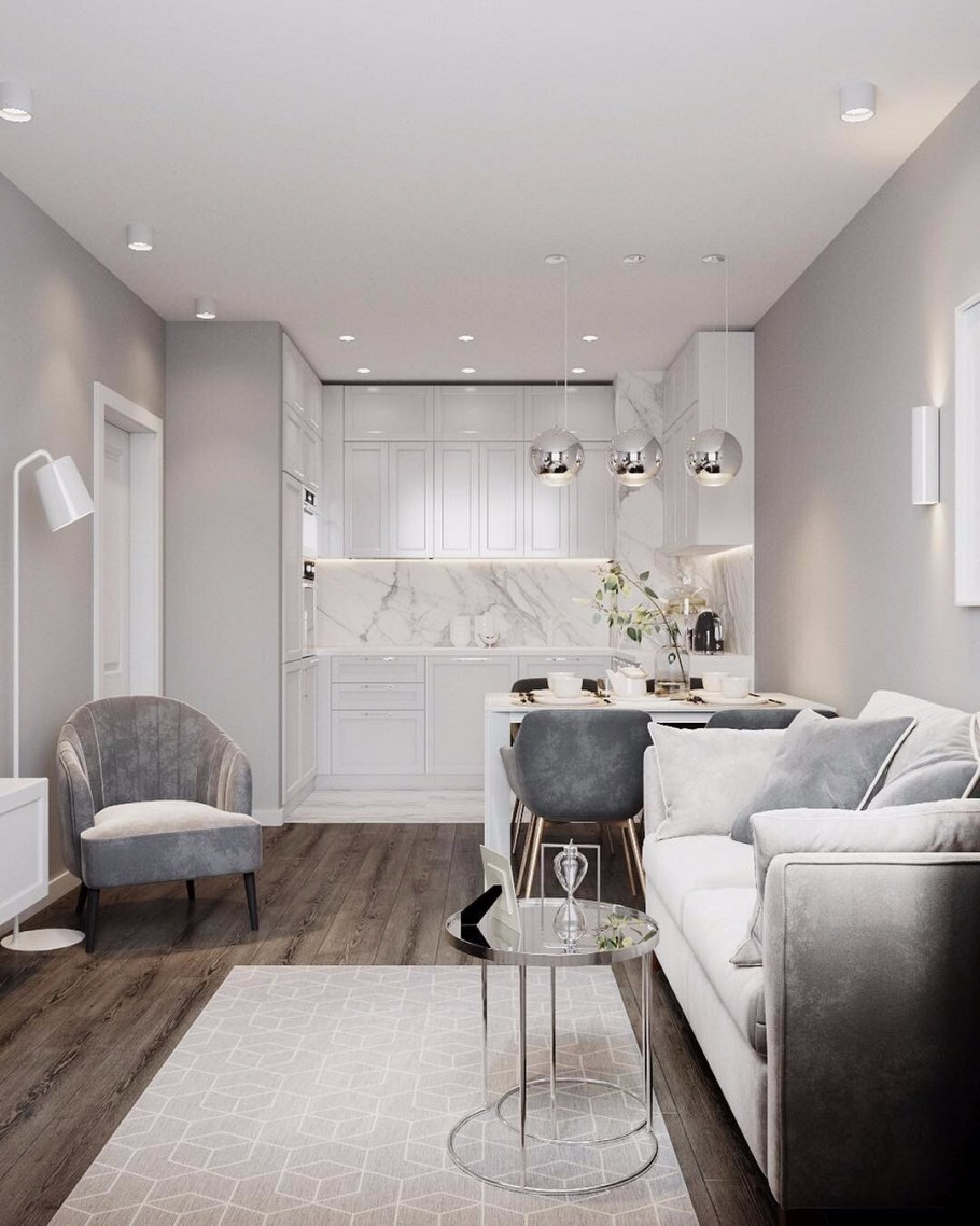 Квартира в бело серых тонах