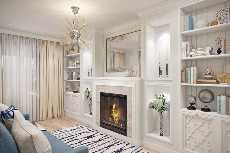 Камин Неоклассика белый