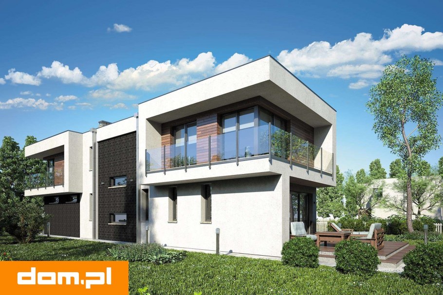 Узкий двухэтажный дом с плоской крышей