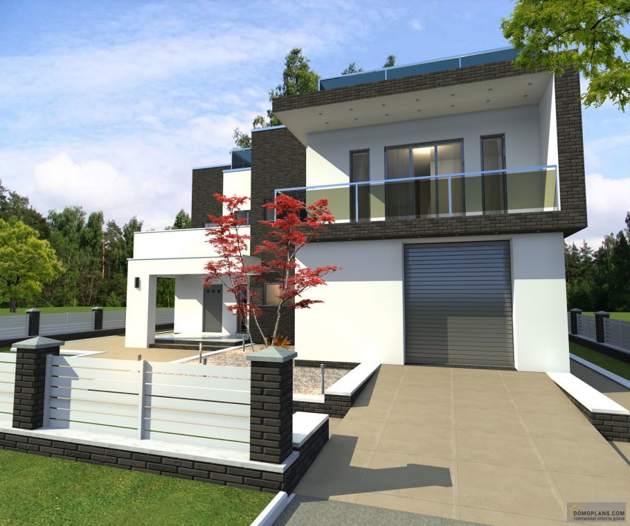 Узкий современный дом