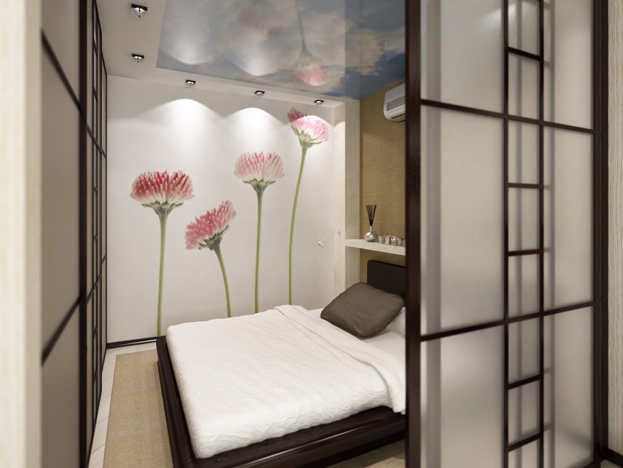 Спальня в нише на подиуме