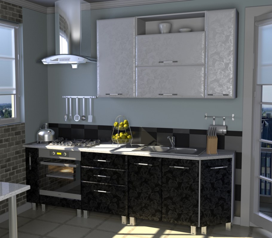 Серебряный кухонный гарнитур